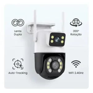 Camera Segurança Externa Lente Dupla Rastreamento Zoom A28b Cor Branco iCSee - Imagem 5