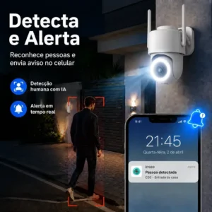 2 Câmera Segurança Ip Wifi Icsee Infravermelho Prova D'água - Imagem 8