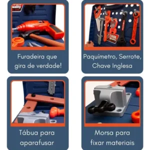 Super Kit Ferramenta Com Furadeira Brinquedo Infantil - Imagem 4