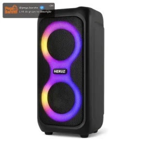 Caixa de Som Bluetooth Caixinha Grande 2 Altos Falantes 10w-hz 5.0 Boombox Com Radio Fm E Entrada Usb Pendrive - Imagem 1