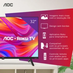 Smart Tv 32 Hd Aoc Tv 32s5045/78g Hdmi 1 Usb Wifi Roku - Imagem 11