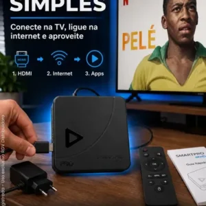 Smart Box 4K Android Tv Transforme Sua Tv Em Smart 2 Gb RAM 16 GB de Armazenamento Android Netflix Prime Video Play Store - Imagem 4