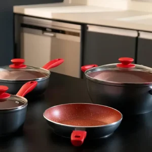 Conjunto De Panelas Philco Pkt407 4 Peças Cor Cinza/vermelho - Imagem 6