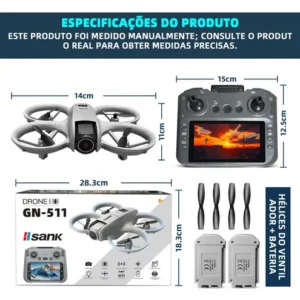 Drone Profissional L28s Pro Max Battery Motor Brushless Câmera Hd Para Fotografia Aérea, Voltar Auto + Siga-me Com 2 1800mah Baterias Controle Com Tela,drone 2.4ghz 5g Cinza - Imagem 2