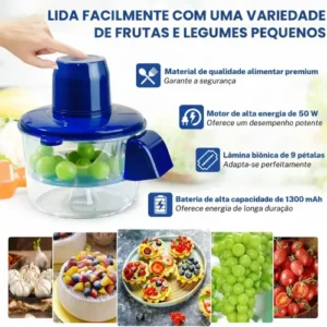 Aparelho Descascador Elétrico Usb Para Alho Frutas 9 Lâminas - Imagem 8