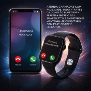 Smartwatch S10 Série 10 Relógio Digital Masculino Feminino Resistente A Agua Caixa Prateado Com 2 Pulseiras Smartwatch Completo Compatível Android E Ios Monitor Atividades 3 Tech Liso prateado - Imagem 8