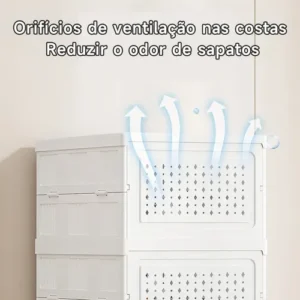 Sapateira Vertical Empilhável Caixa Sapato Tênis 6 Andares Cor Branco - Imagem 6