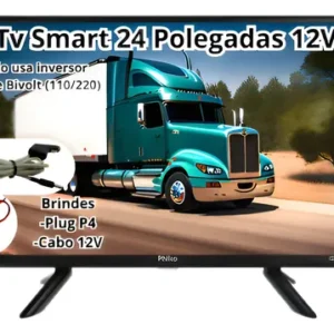 Tv Smart Digital 12v 24 Pol 12 Volts Para Caminhão + Antena - Imagem 3