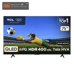 Smart TV TCL 75 Polegadas QLED 4K P7L WiFi Bluetooth Google TV HDR10+ 120 Hz VRR AIPQ 75P7L - Imagem 1