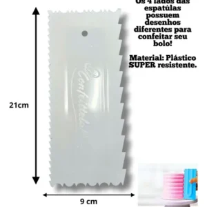 Kit 7 Espátulas Decorativas Profissional Para Bolo Cobertura - Imagem 5