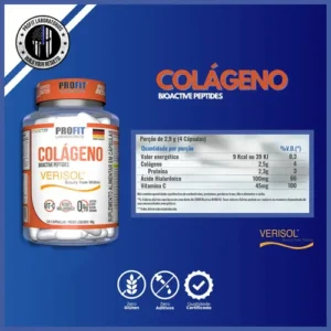 Colágeno Verisol 120 Cáps Com Ácido Hialurônico - Profit Sabor Sem sabor - Imagem 3