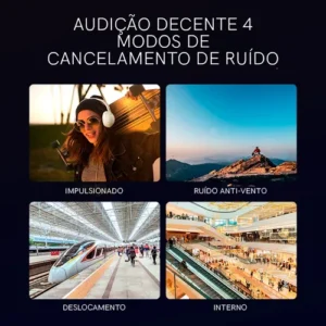 Headset Qcy H3 Anc Adaptativo Bluetooth 5.3 Multiponto 60h Cor Azul - Imagem 6