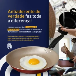 Jogo De Panelas 8 Peças Antiaderente Teflon Com Tampa Vidro - Imagem 8