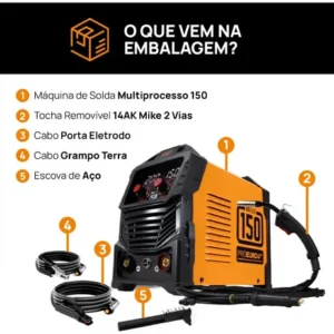 Máquina de Solda Multiprocesso MIG Flex 150a Pró Euro Bivolt MIG sem gás MMA TIG - Imagem 3