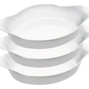 Marinex Conjunto de Assadeiras Oval Opaline 3 Peças Branco - Imagem 3