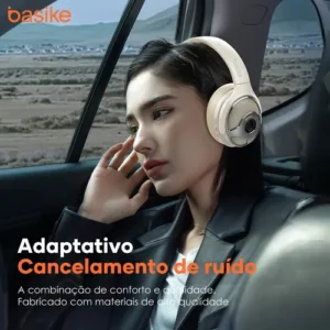 Fone De Ouvido Sem Fio, Com Função Caixa De Som, Microfone, Over-ear Fone, Gamer Headset Bluetooth, Cor Branco Basike Ba-fon6695 - Imagem 5