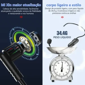 Microfone Sem Fio Headset Aula Conferencia Professor Show - Imagem 7