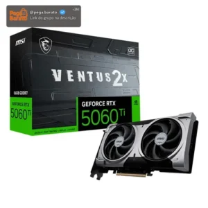 Placa De Video MSI GeForce RTX 5060 Ti Ventus 2X OC Black Plus 16gb - Imagem 1