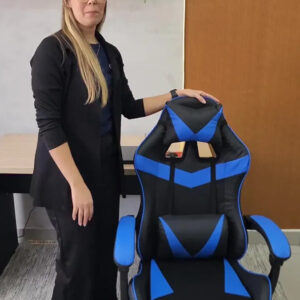 Cadeira Gamer Ergonômica Preta Reclinável Com Apoio dos Pés Led Tools Couro Sintético - Imagem 2