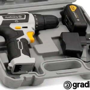 Parafusadeira Furadeira Sem Fio A Bateria 12V 3/8 Pol. 10mm Gradiente Profissional Com Maleta Brocas e Bits - Imagem 9