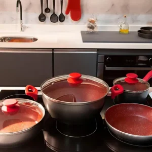 Conjunto De Panelas Philco Pkt407 4 Peças Cor Cinza/vermelho - Imagem 4