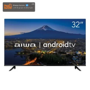 Smart TV AIWA 32” Android HD Borda Ultrafina HDR10 Dolby Áudio AWS-TV-32-BL-02-A - Imagem 1