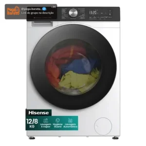 Lava e Seca Hisense 3S Branca 12kg / 8kg Inverter 16 programas 110V com Wi-Fi WD3S1243BW1 - Imagem 1