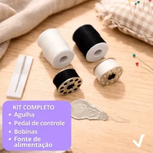 Máquina De Costura Reta ImportWay 12 Pontos Doméstica IWMC-505 Portátil Branco - Imagem 8