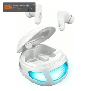 Fone De Ouvido Eletro Mex Sem Fio Série 44 Bluetooth 6.0 ,estojo Led Estilo Gamer, Som Potente + Até 7h De Bateria Earphone Pare, Funcionalidade De Tradução Por Ia, Jogos, Esportes, Fitness Branco - Imagem 1
