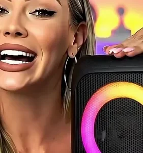 Caixa de Som Bluetooth Caixinha Grande 2 Altos Falantes 10w-hz 5.0 Boombox Com Radio Fm E Entrada Usb Pendrive - Imagem 2