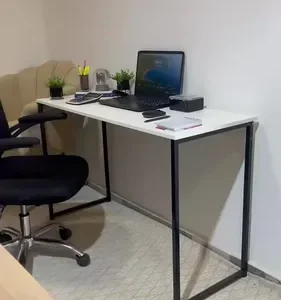 Escrivaninha Industrial Mesa Estudo Aparador Office Aço Mdf - Imagem 9