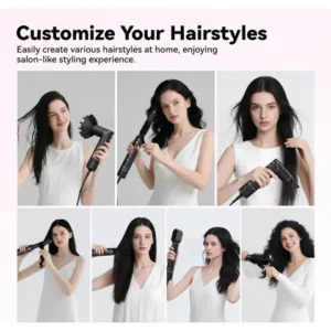 Secador De Cabelo Gokoco Com 7 Em 1 Escova Hot Air Styler Cor Palha - Imagem 4