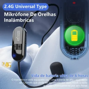 Microfone Sem Fio Headset Aula Conferencia Professor Show - Imagem 2