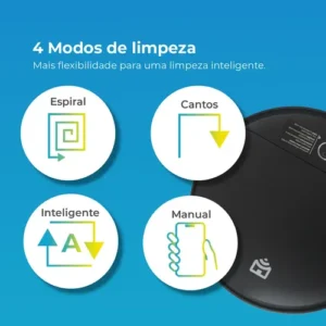 Robô aspirador Positivo Casa Inteligente PRA90 preto - Imagem 3