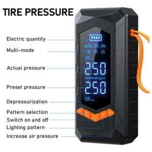 Compressor Calibrador Bomba Sem Fio Carro Moto 5v 25 Litros - Imagem 4