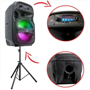 Caixa de Som Bluetooth Grasep D-BH6101 2.1 Canais Preto Com Rádio e LED - Imagem 5