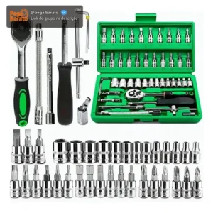 Kit 46 Chave Catraca Jogo De Soquetes Allen Torx Ferramentas - Imagem 1
