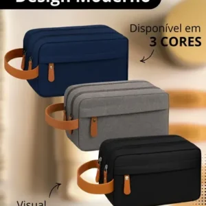 Necessaire Viagem Trabalho Organizador Masculino Feminino Impermeavel Unissex Estojo Cinza Anne - Imagem 5