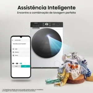 Lava e Seca Hisense 3S Branca 12kg / 8kg Inverter 16 programas 110V com Wi-Fi WD3S1243BW1 - Imagem 11
