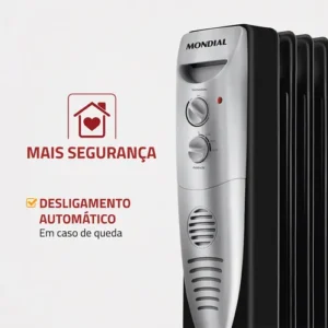 Aquecedor a Óleo Mondial Preto/Prata 1500W A-06 - Imagem 4