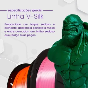 Filamento Pla Dourado V-silk 1kg Impressão Peças 3d Nacional - Imagem 5