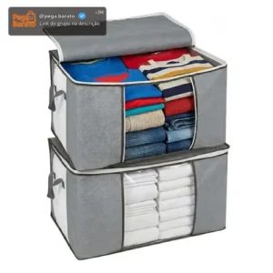 Kit 2 Saco Organizador De Roupas E Edredom Caixa Closet - Imagem 1