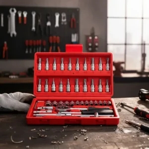 Kit Ferramentas Soquetes 46 Peças Com Catraca Reversível - Imagem 11