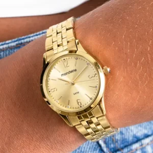Kit Relógio Mondaine Pequeno Dourado E Colar De Cristal 32720lpmkde1k1 - Imagem 7