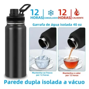 1200ml Garrafa Térmica Bebidas Quentes E Frias Cor Preto Marca Vtwk - Imagem 11