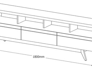 Rack Para Sala Vivare Wood 1.8 P/ Tv 72 Pol. - 3 Gavetas Cor Nature/Off white - Imagem 3