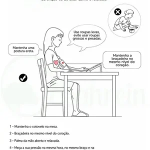Aparelho Medidor de pressão digital doméstico para uso residencial Pressão Arterial Braço Bracadeira Pulso Manguito - Aparelho Medir pressao aferidor Ajustável P/ Adultos ou Crianças - Marca Bahrein - Imagem 9
