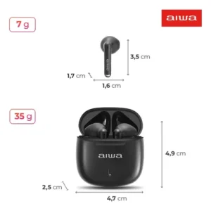Fone de Ouvido Eardbud AIWA AWS-EB-05-B Bluetooth IPX4 24 Horas de bateria - Imagem 9
