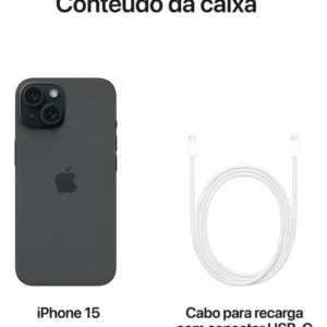 Apple iPhone 15 (256 GB) - Preto - Distribuidor Autorizado - Imagem 9