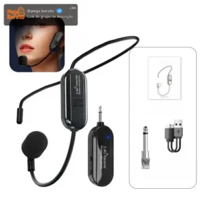 Microfone Sem Fio Headset Aula Conferencia Professor Show - Imagem 1